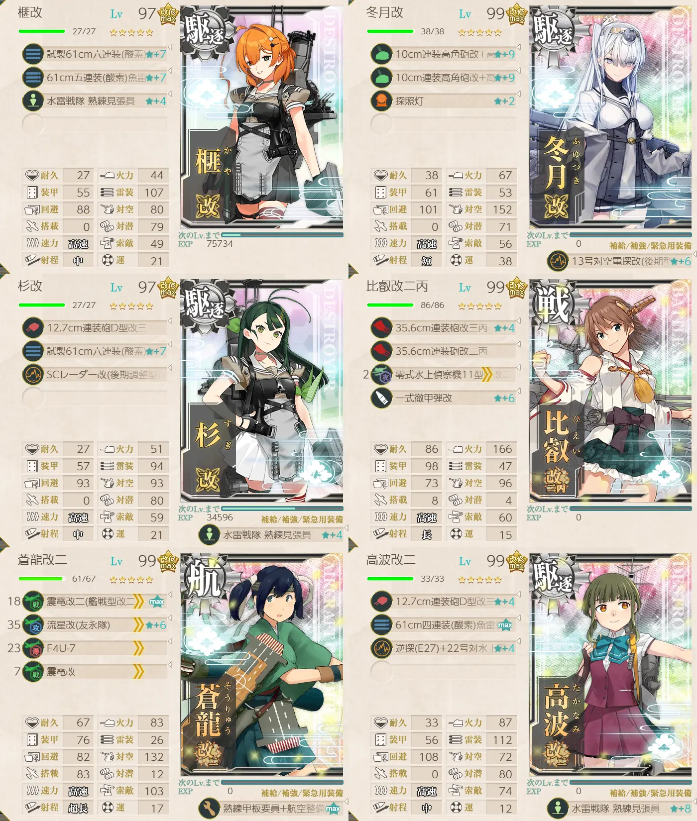 E2-1開放2 Hマス 艦隊編成